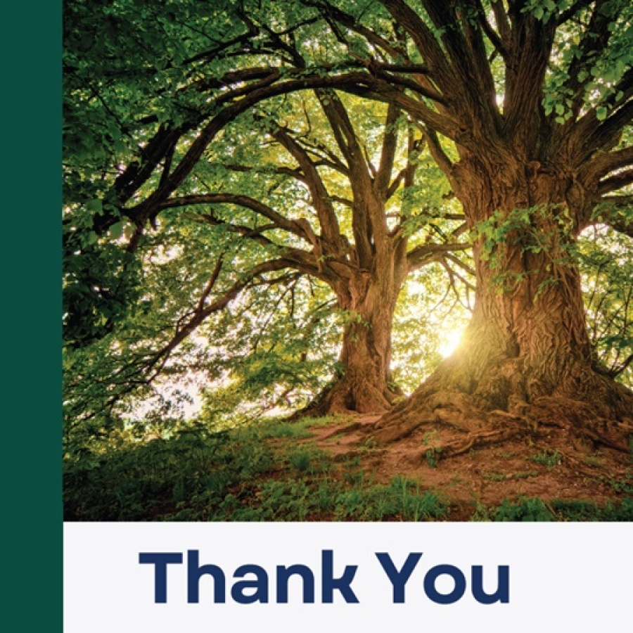 Image of a Tree that says "Thank you"